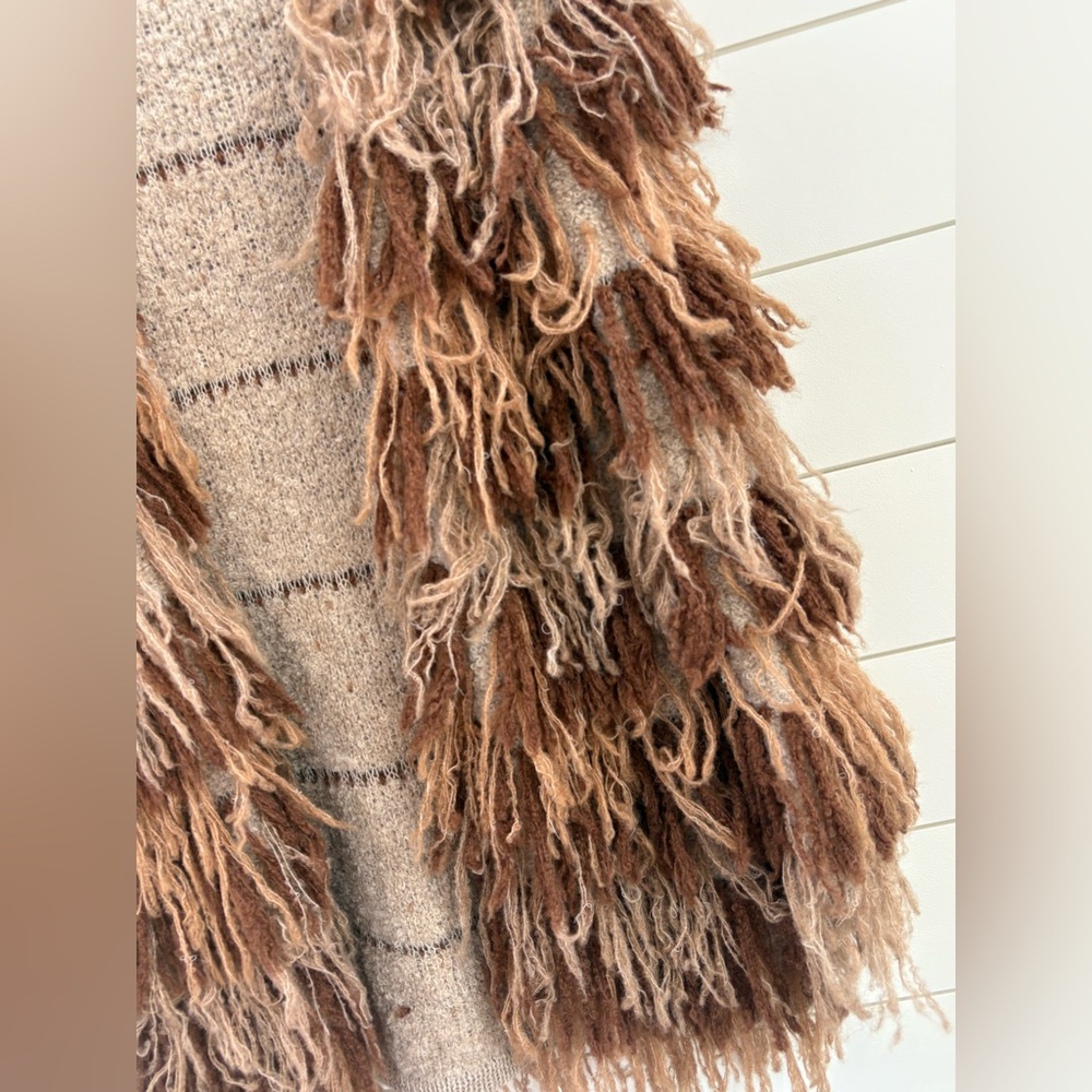 L. paulet 100% Alpaca Shaggy Open Cardigan Sweater - Picture 9 of 14